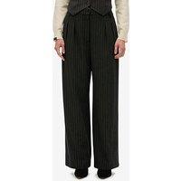 Superdry Mid Rise Pinstripe Trouser - Charcoal Pinstripe Grey