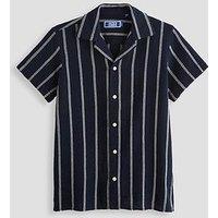 Jack & Jones Junior Boys Stripe Short Sleeve Co-Ord Shirt - Sky Captain