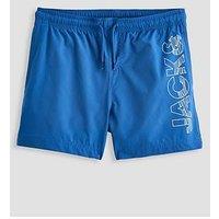 Jack & Jones Junior Boys Wave Logo Swim Shorts - Delft Blue