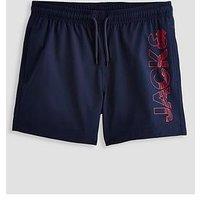 Jack & Jones Junior Boys Wave Logo Swim Shorts - Navy