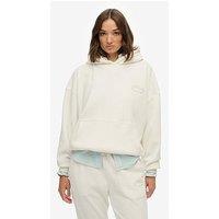 Superdry Country Club Velour Relax Hoodie - Off White
