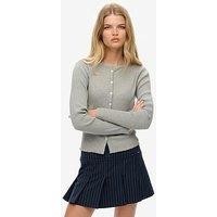 Superdry Essential Ribbed Cardigan - Marl Grey