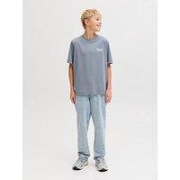 Jack & Jones Junior Boys Norrebro Back Print Short Sleeve T-Shirt - Tradewinds - Grey