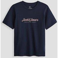Jack & Jones Junior Boys Type Front Short Sleeve T-Shirt - Sky Captain - Navy