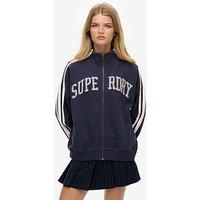 Superdry Athletic Essentials Applique Loose Zip Track Top - Mariner Navy