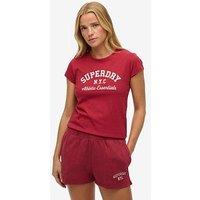 Superdry Athletic Essential Slub Tee - Bordeaux Red