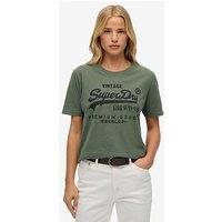 Superdry Embellished Vl Relaxed Tee - Thyme Green