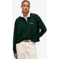 Superdry Athletic Essential Graphic Rugby - Enamel Green