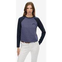 Superdry Essential Logo Baseball Top - Richest Navy/Mariner Navy