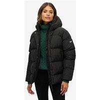 Superdry Hooded 5 Baffle Sports Puffer - Black