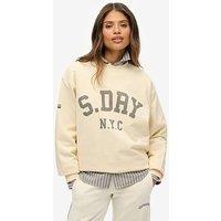 Superdry Athletic Slouchy Crew - Desert Bone Off White