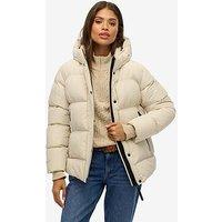Superdry Hooded Sports Puffer - Oat Bran Beige