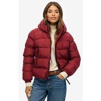 Superdry Hooded Sports Puffer Jacket - Stanton Red