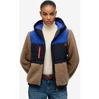 Superdry Hooded Fleece Jacket - Cobblestone Grey
