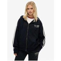 Superdry Athletic Essentials Relaxed Zip Hoodie - Eclipse Navy