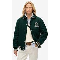 Superdry Country Club Wool Bomber - Enamel Green