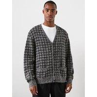 Allsaints Zain Fluffy Knitted Cardigan - Grey