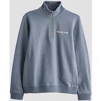 Jack & Jones Junior Boys Embroidered 1/2 Neck Sweatshirt - Tradewinds Grey