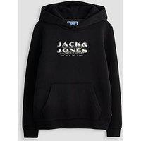 Jack & Jones Junior Boys Fusion Logo Hoodie - Black