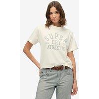 Superdry Athletic Essentials Loose Tee - Desert Bone Off White