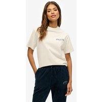 Superdry Athletic Essentials Oversized T-Shirt - Desert Bone Off White