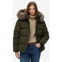 Superdry Everest 5 Baffle Puffer Jacket - Army Khaki Green