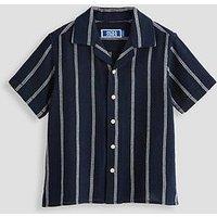 Jack & Jones Mini Younger Boys Stripe Short Sleeve Co-Ord Shirt - Sky Captain