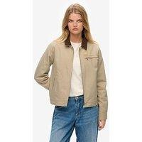 Superdry Cord Collar Quilt Ranch Jacket - Humus Beige
