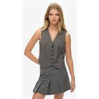 Superdry Pinstripe Waistcoat - Pinstripe Grey
