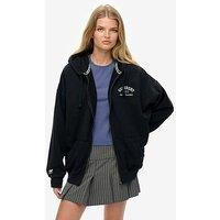Superdry Athletic Oversized Ziphood - Navy Eclipse /Off White