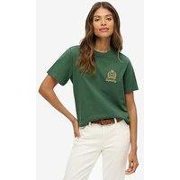 Superdry Country Club Boxy Loose T-Shirt - Deep Green