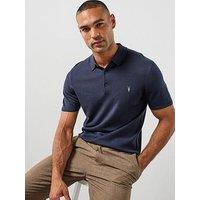 Allsaints All Saints Mode Merino Short Sleeve Polo Shirt - Navy