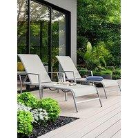 The Very Collection Set Of 2 Adjustable Loungers - Silver Grey