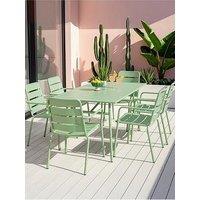 The Very Collection Palma 6 Seater Patio Set - Soft Green