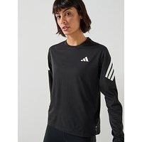 Adidas Womens Running Adi365 Iconic Stripes Long Sleeve T-Shirt - Black
