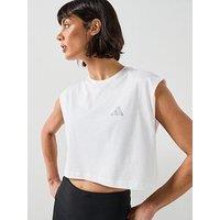 Adidas Womens Running Adi365 Essentials Crop T-Shirt - White