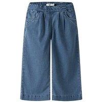 Name It Mini Girls Bella Wide Leg Pull Up Jeans - Blue
