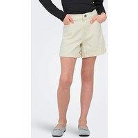 Only Kids Girls Mom Denim Shorts - Cream