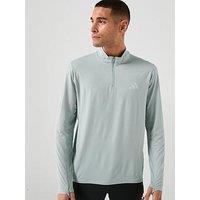 Adidas Mens Running Adi365 Iconic Stripes Zip Top - Green