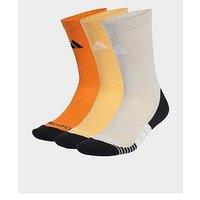 Adidas Unisex Training Cushioned Crew 3 Pack Socks - Orange