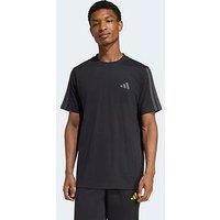 Adidas Mens Running Adi365 Iconic Stripes Long Sleeve T-Shirt - Black
