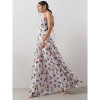 The Very Collection Strappy Printed Volume Hem Maxi Dress - Black