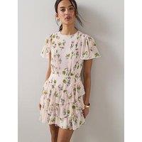 The Very Collection Printed Frill Tiered Mini Dress - Print