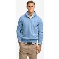 Superdry Essential Logo Henley 1/4 Zip Sweatshirt - Blue