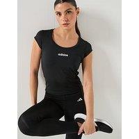 Adidas Womens Training Hyperglam Linear T-Shirt - Black
