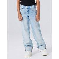 Name It Girls Straight Leg Turn Up Jeans - Light Blue