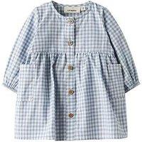 Lil Atelier Baby Girls Long Sleeve Gingham Body Dress - Light Blue