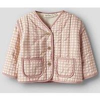 Lil Atelier Baby Girls Sibling Gingham Quilted Jacket - Pink