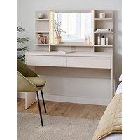 The Very Collection Lisson Lit Dressing Table With Mirror - Oatmeal - Fsc Certified