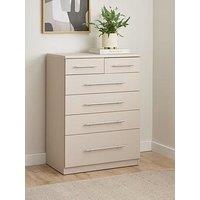 Very Home Prague Graduated 4 + 2 Drawer Chest - Oatmeal